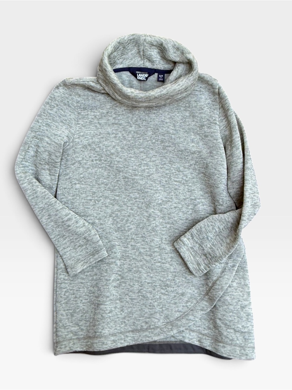 Lands' End Heathered Green Turtleneck Sweater Women's Small
